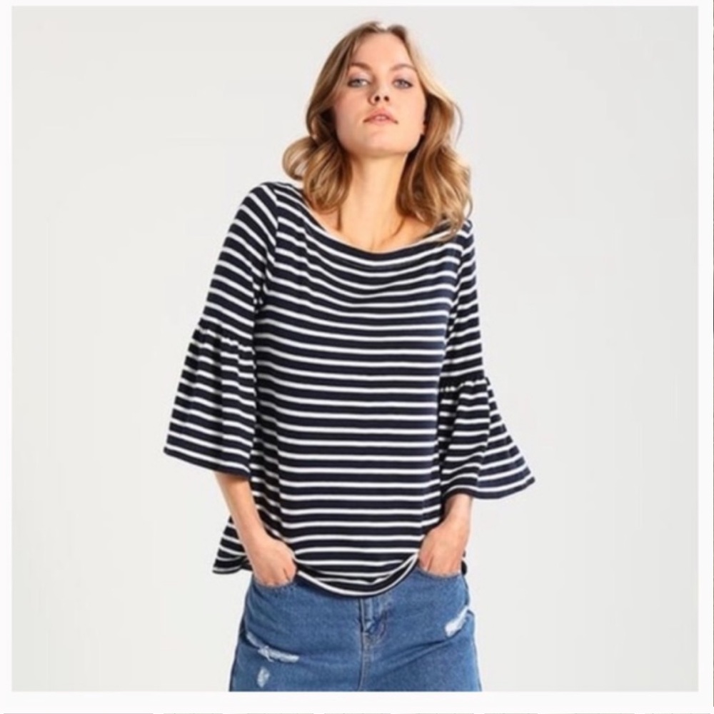 Banana Republic Navy Striped Blouse